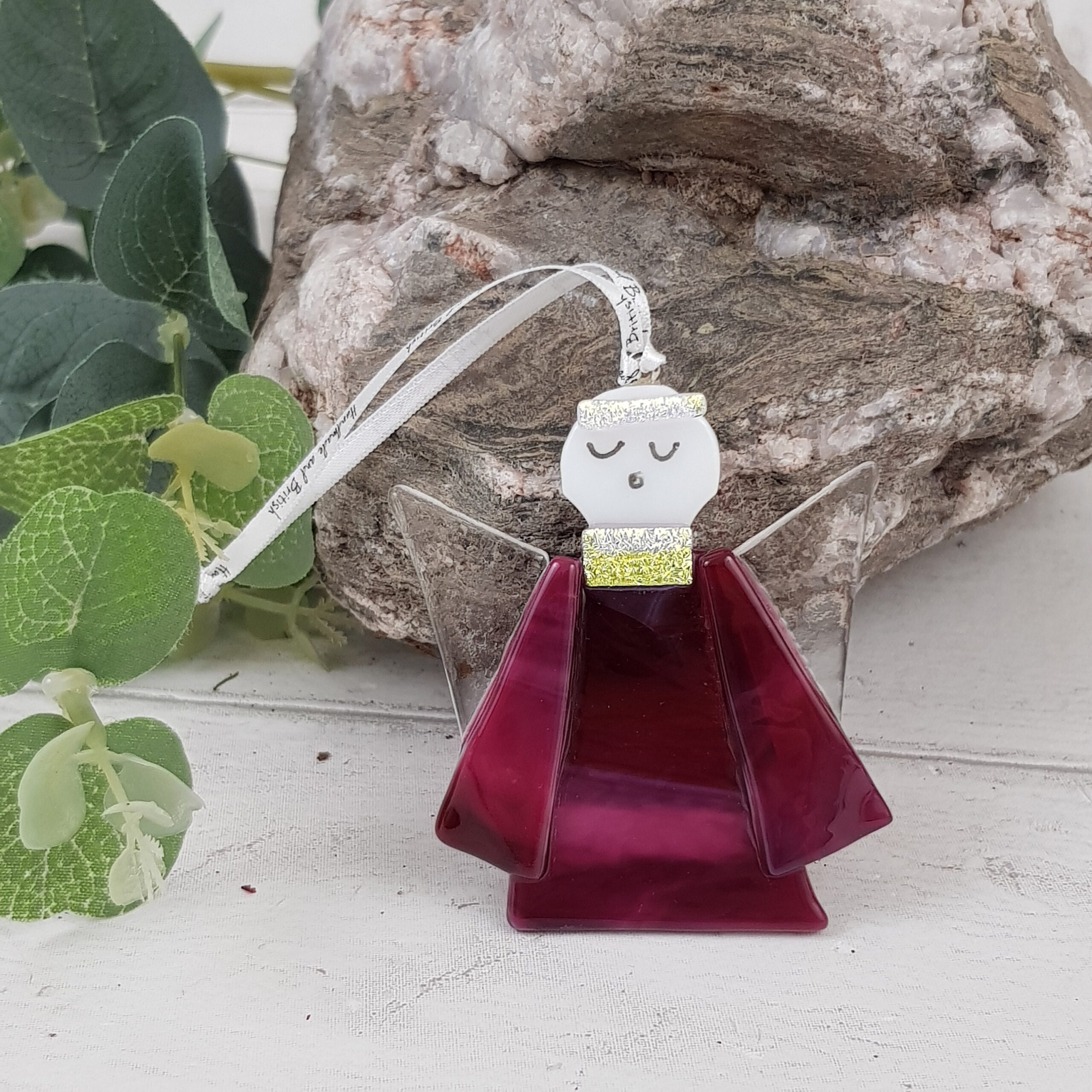 Angel Christmas Tree Decoration Glass - Image 3