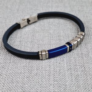 adjustable black vegan leather bracelet: unisex clip clasp