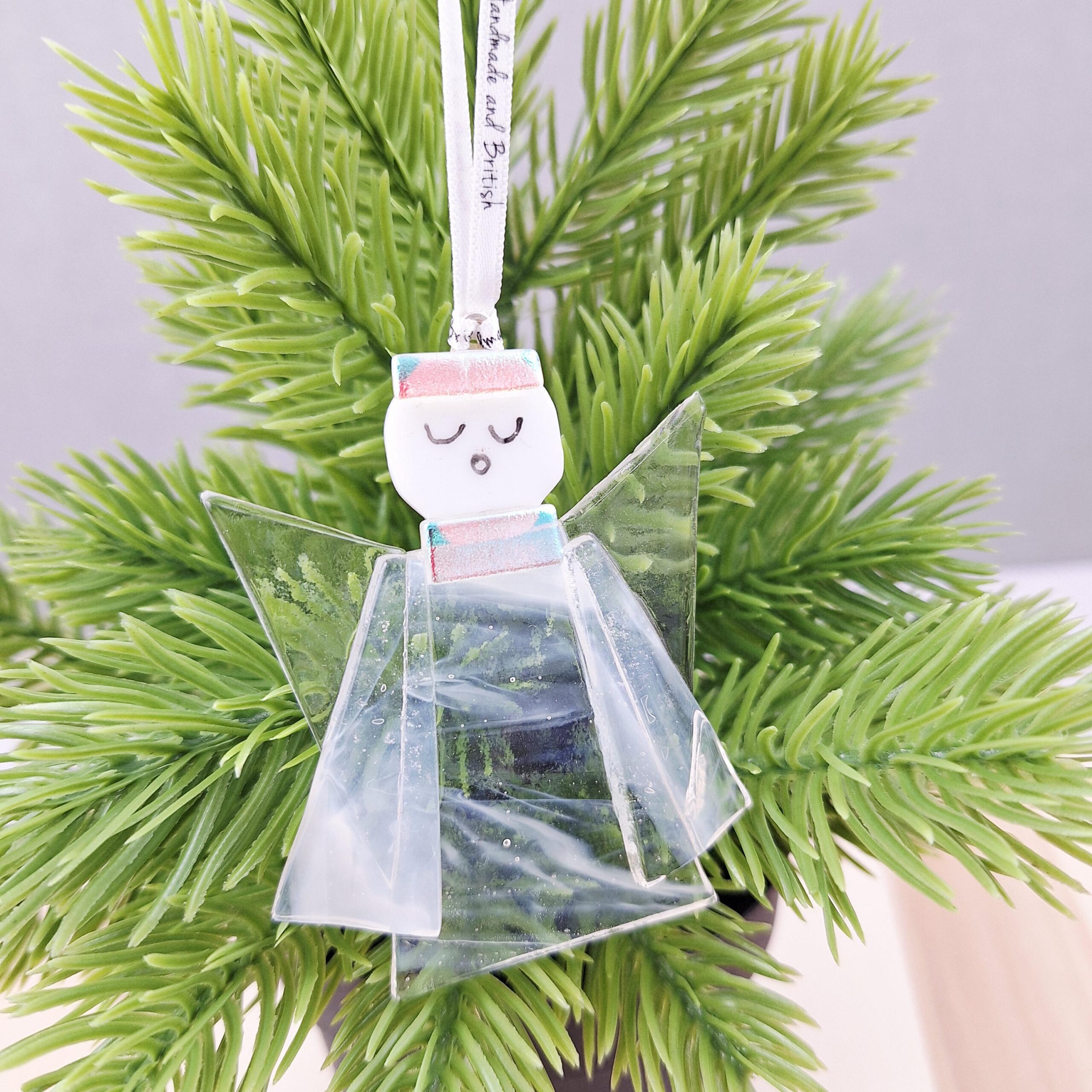 Angel Christmas Tree Decoration Glass - Image 3