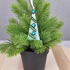 fused glass christmas tree decoration